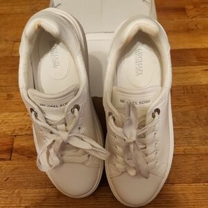 Michael Kors Classic White Lace-Up Platform Sneakers